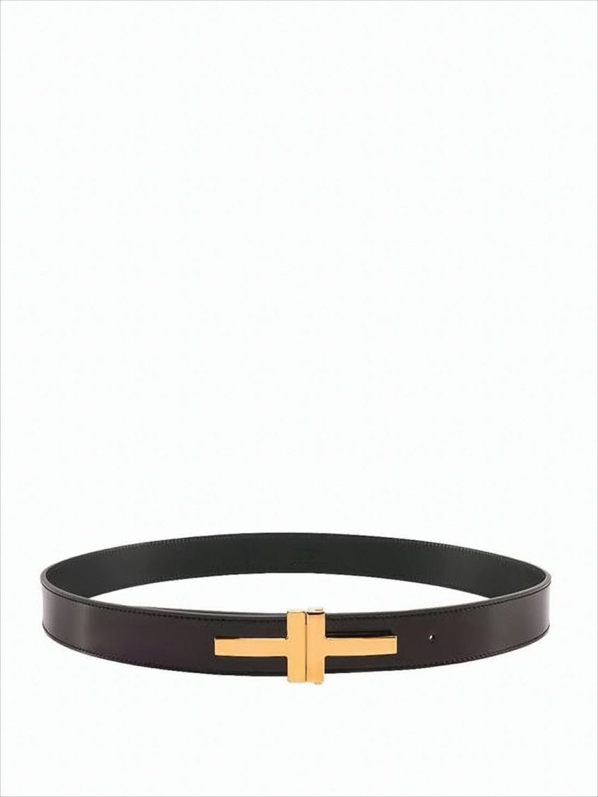 Tom Ford Smooth Coffee Calf Leather Belt