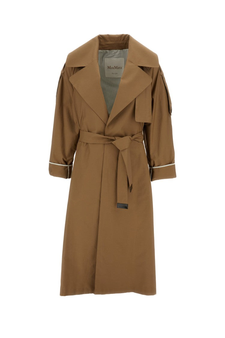 Max Mara Long Double-Breasted Trench Coat With Asymmetric Gun Flap