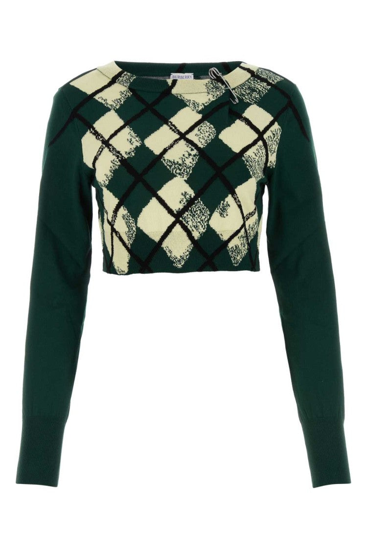 Burberry Bottle Green Cotton Sweater