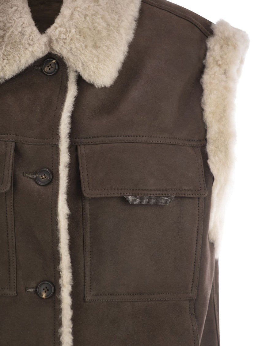 Brunello Cucinelli Sleeveless Shearling Outerwear