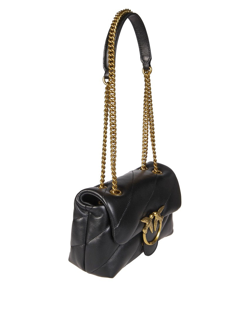 Pinko Black Quilted Mini Sheep Nappa Handbag