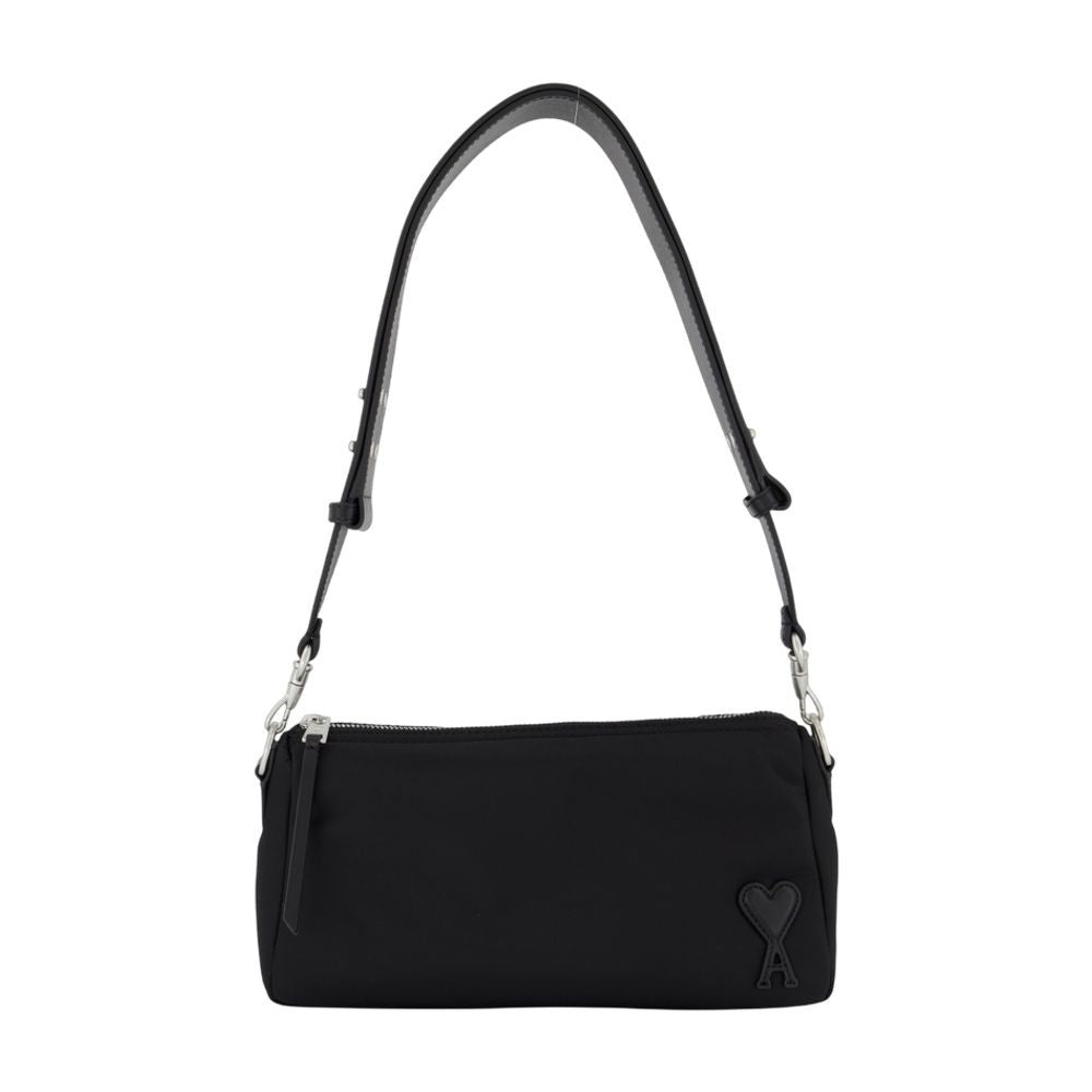 Ami Marcel Shoulder Bag - Nylon - Black