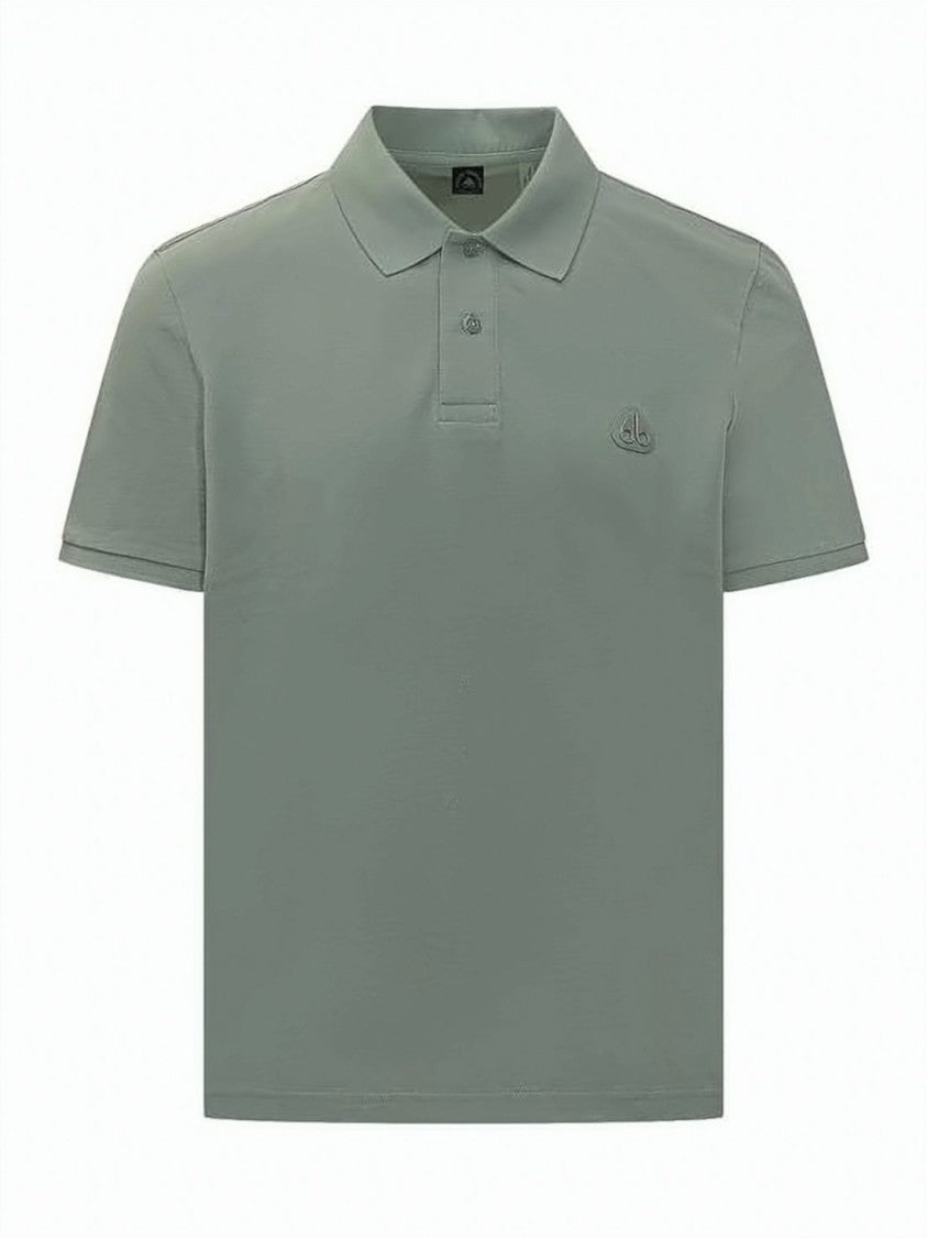 Moose Knuckles Green Polo Shirt With Classic Collar