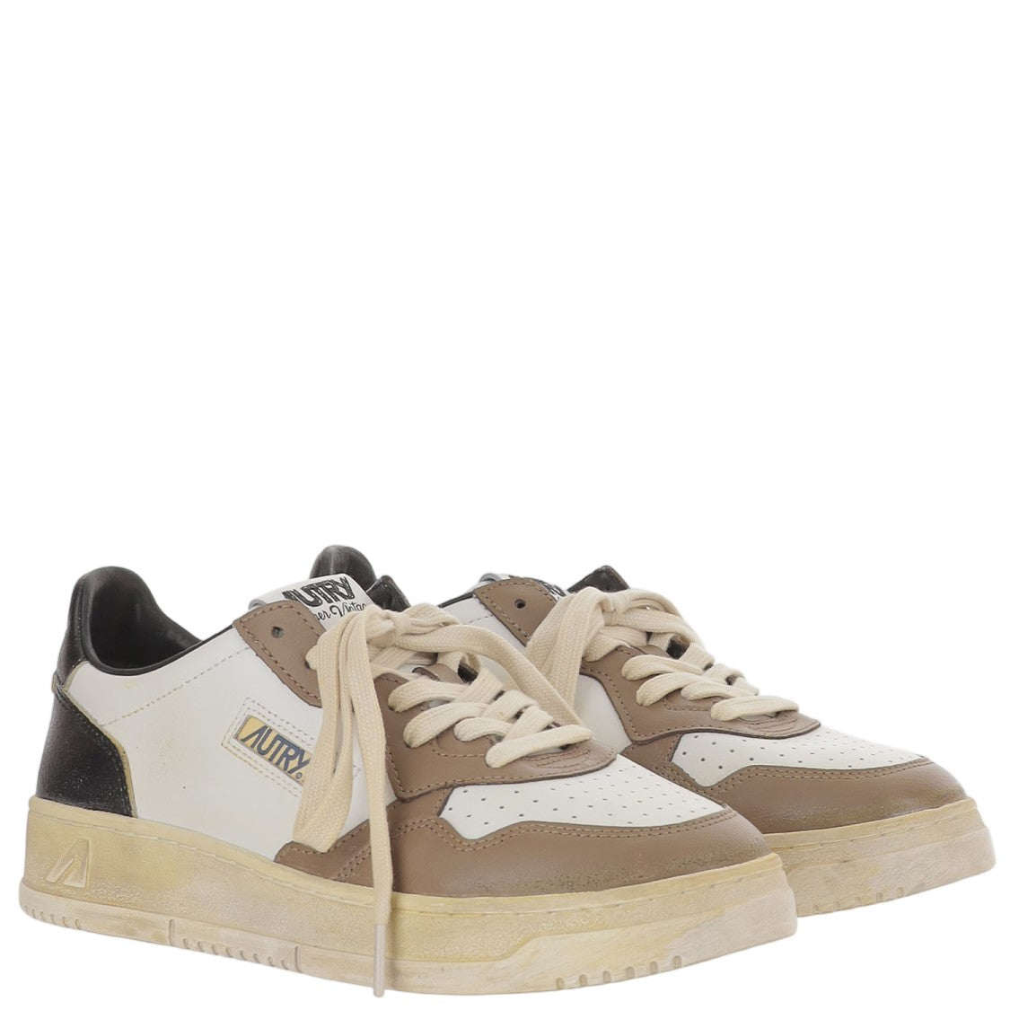 Autry Vintage Color-Block Leather Sneakers With Logo Detailing