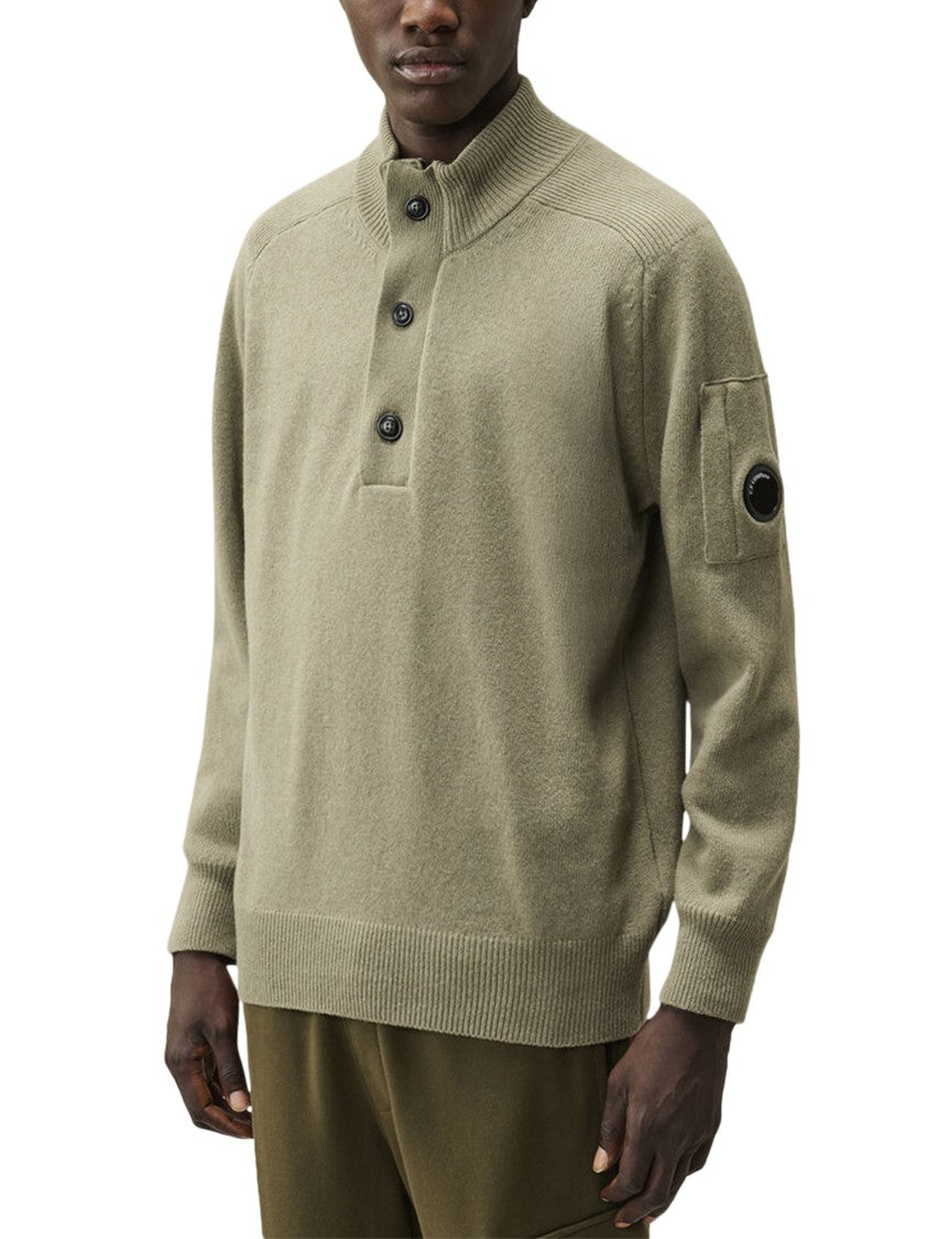 C.P. Company Lambswool Grs Half-Button Sweater