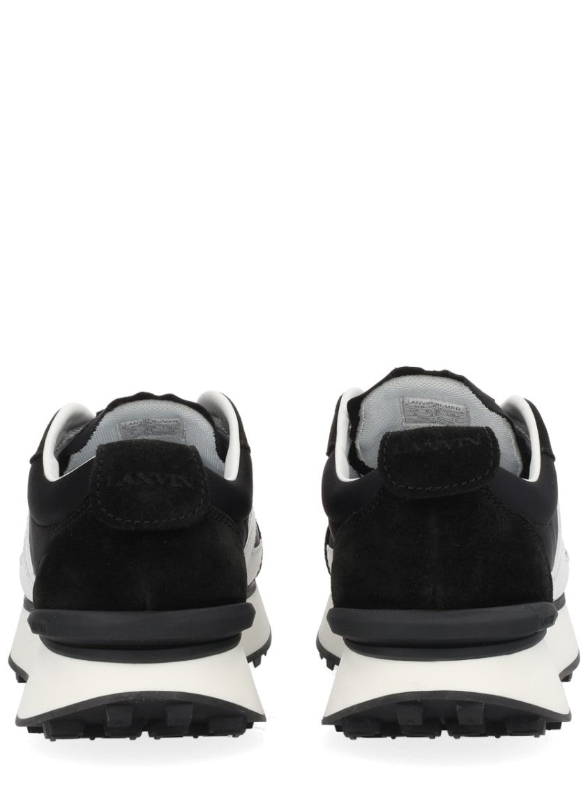 Lanvin Black Leather Bumpr Geometric Sneakers