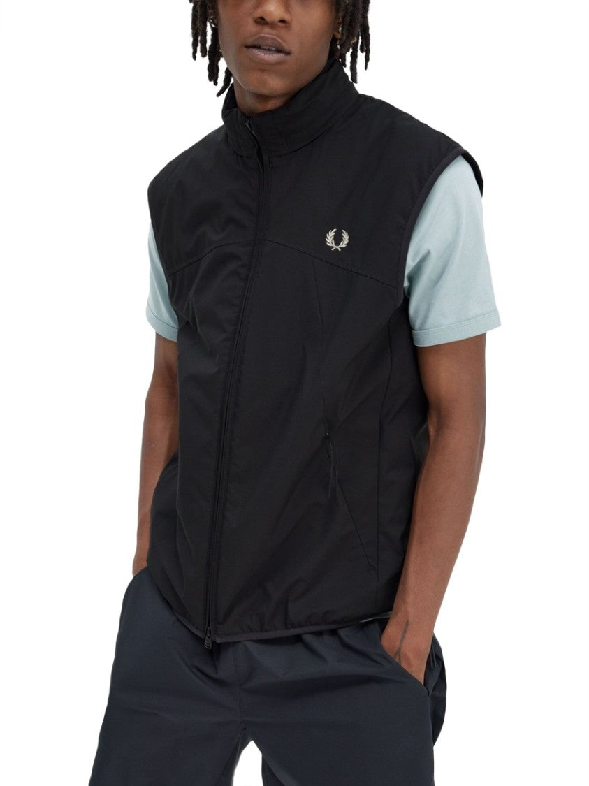 Fred Perry Black Vest With Subtle Logo Detail