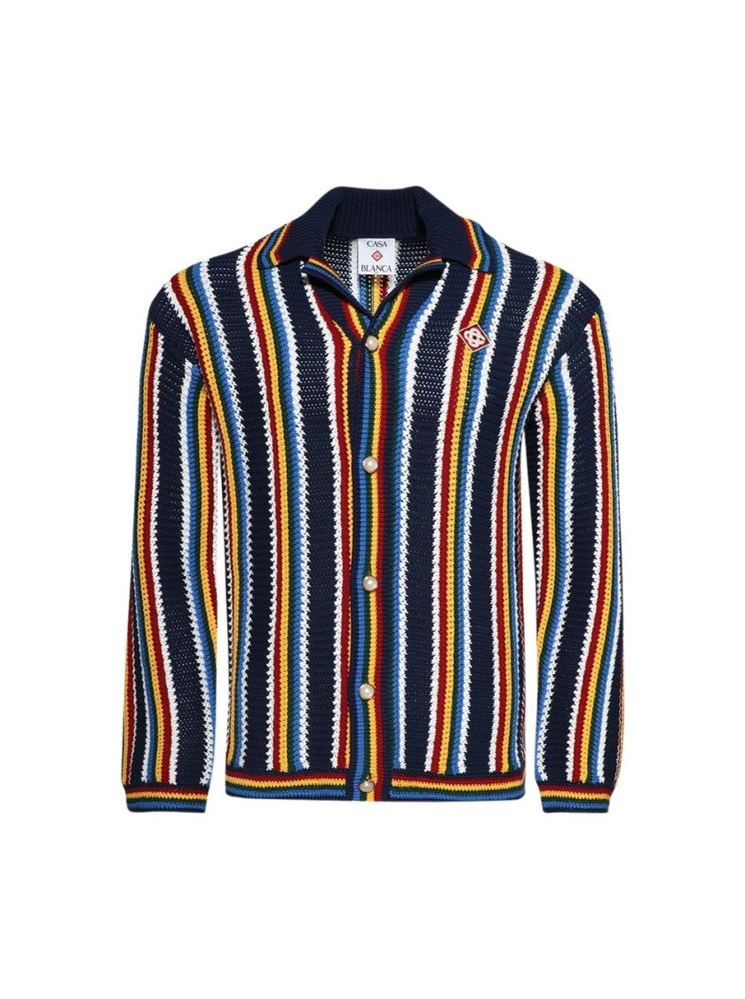 Casablanca Crochet Shacket Navy