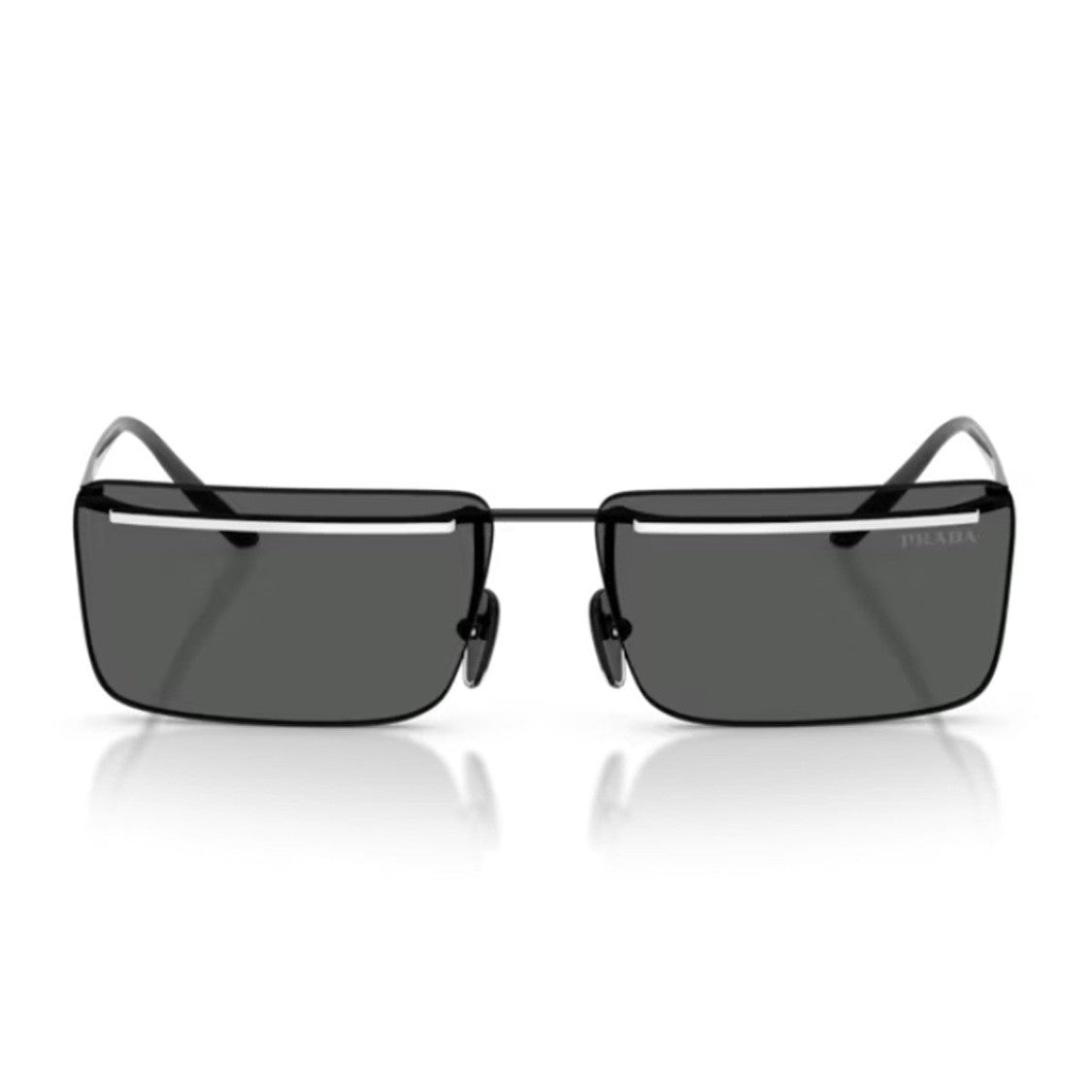 Prada Black Pr C53s Rimless Metal Sunglasses