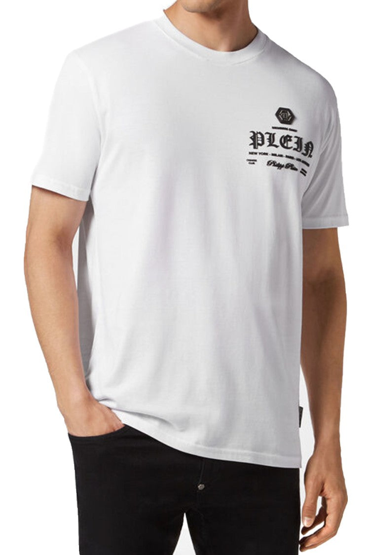 Philipp Plein White Cotton Logo-Print T-Shirt