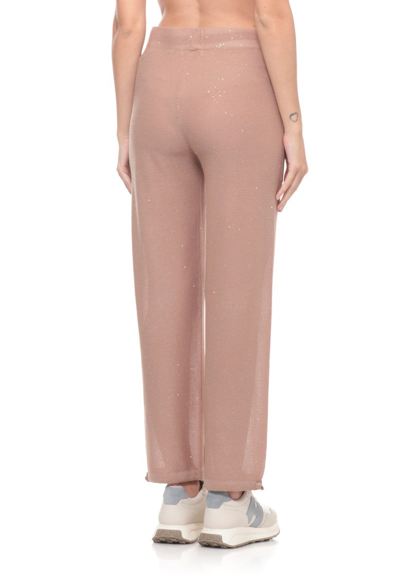 Kangra Viscose Sequined Drawstring Straight-Leg Pants