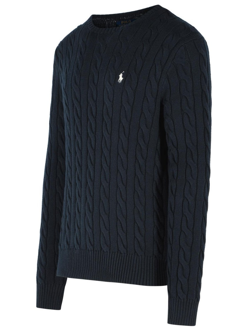 Polo Ralph Lauren Navy Cotton Braided Sweater