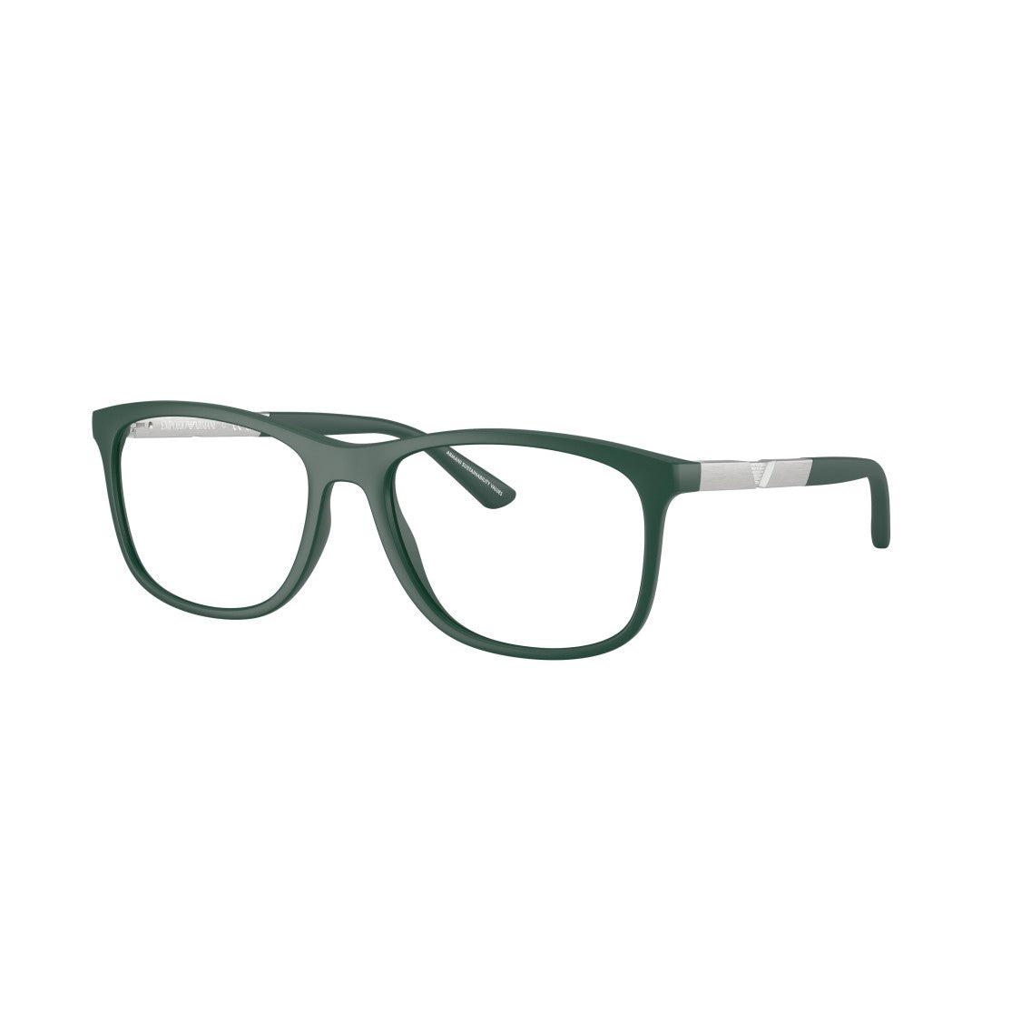 Emporio Armani 0Ea3247 Oversized Square Frame Eyeglasses In Deep Green Matte Finish