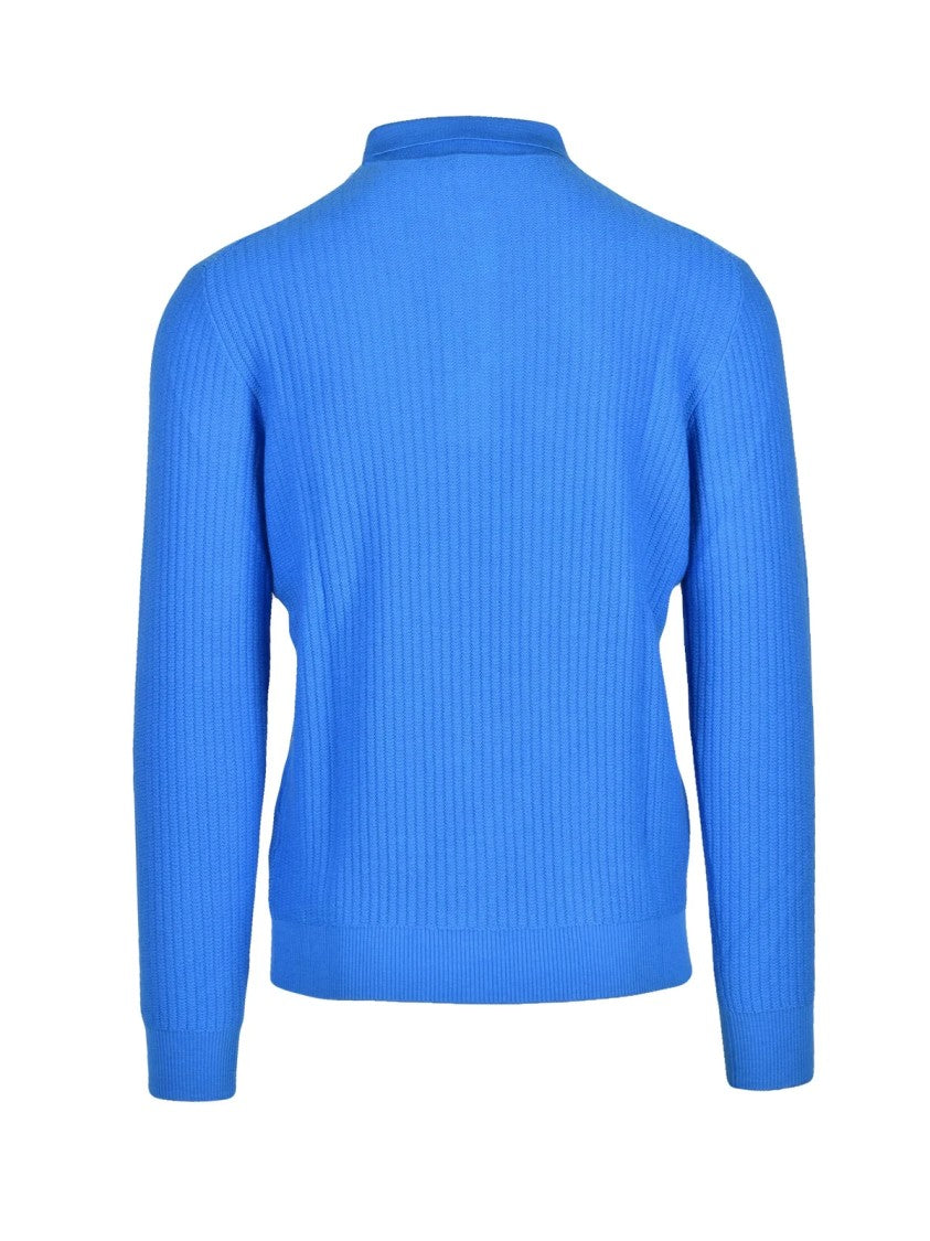 Kangra Kangra Extrafine Merino Wool Knit Polo Shirt