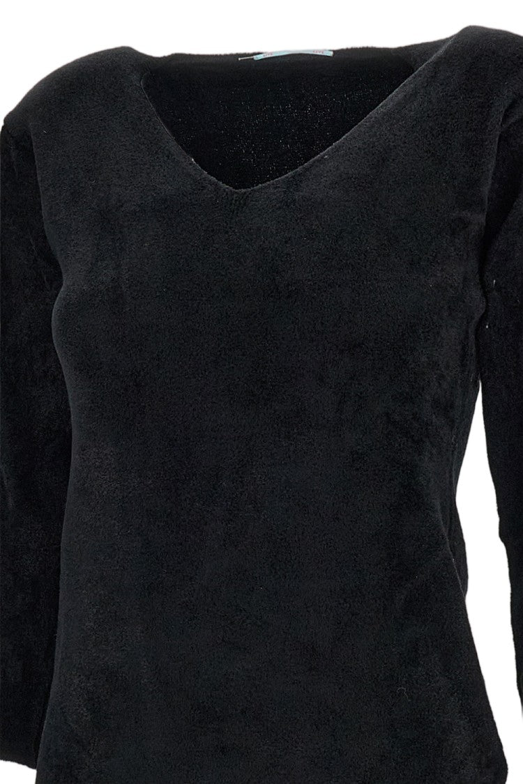 Live V-Neck Top With 3/4 Sleeves In Soft Stretch Fabric