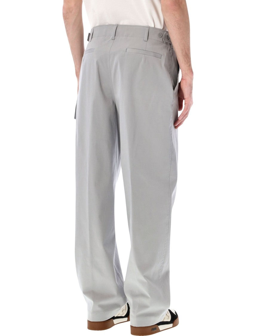 Fendi Gabardine Cargo Trousers With Embossed Ff Logo