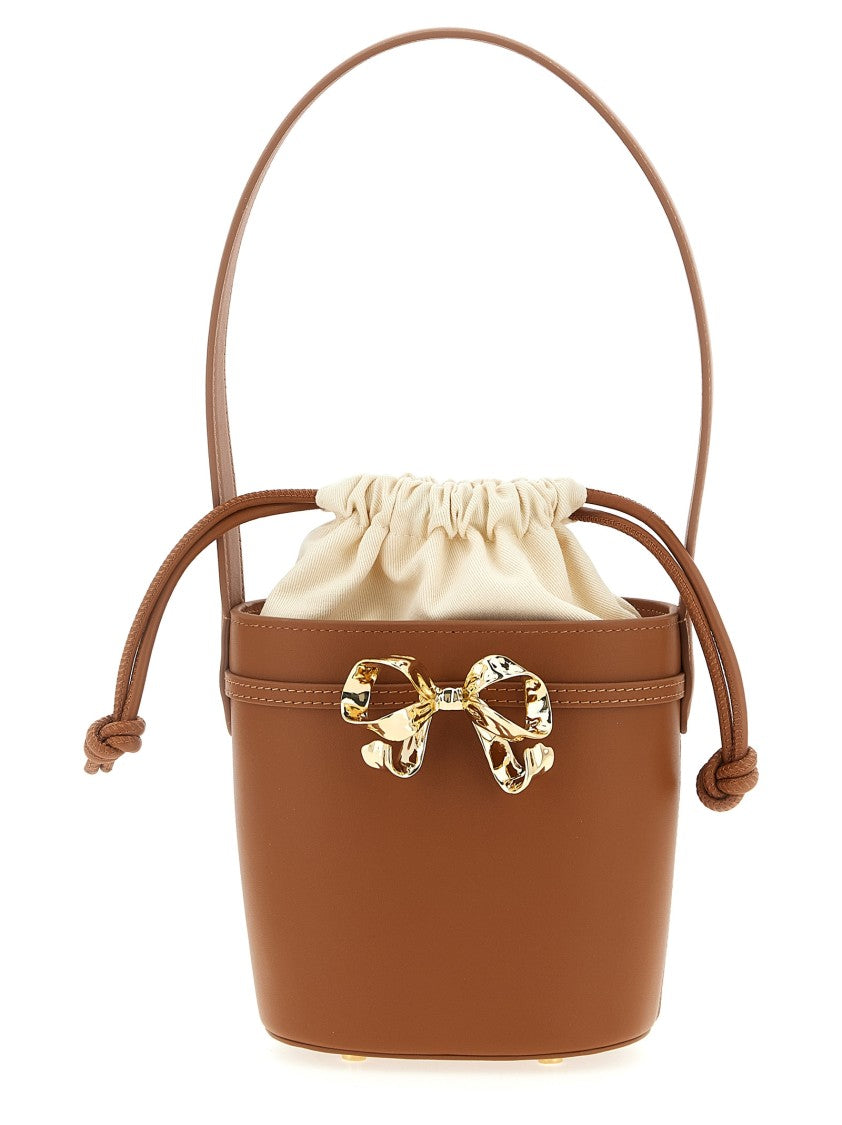 Self-Portrait 'Brown Leather Shoulder Bow Bag' Shoulder Bag