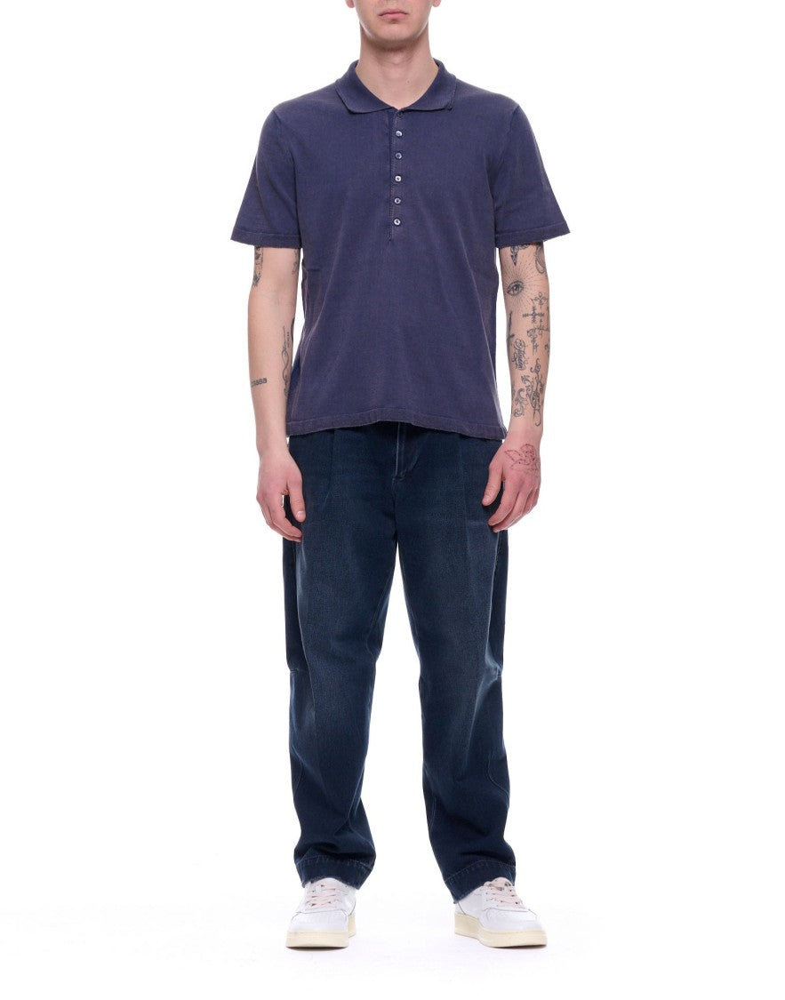Fabrizio Del Carlo Blue Short Sleeve Regular Fit Polo Shirt