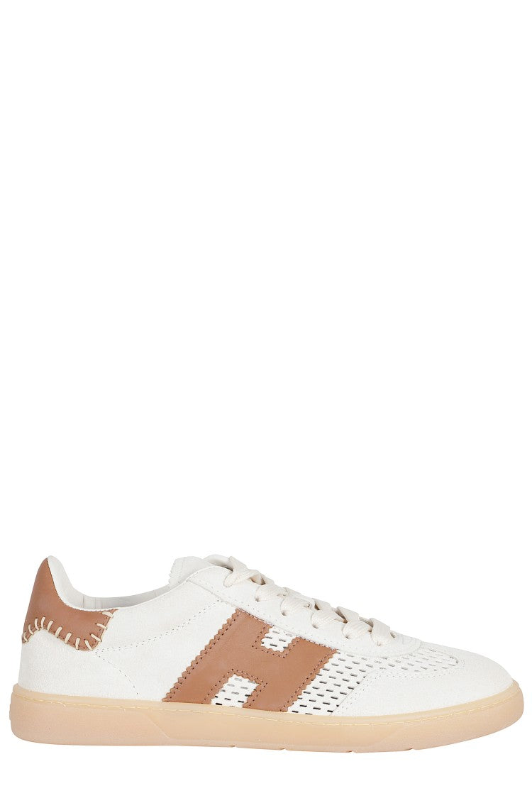 Hogan White Cool Laced Perforated Leather Sneakers