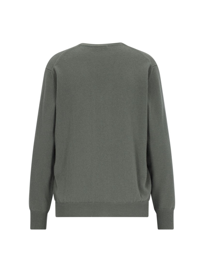 Canessa V-Neck Sweater In Green Cashmere