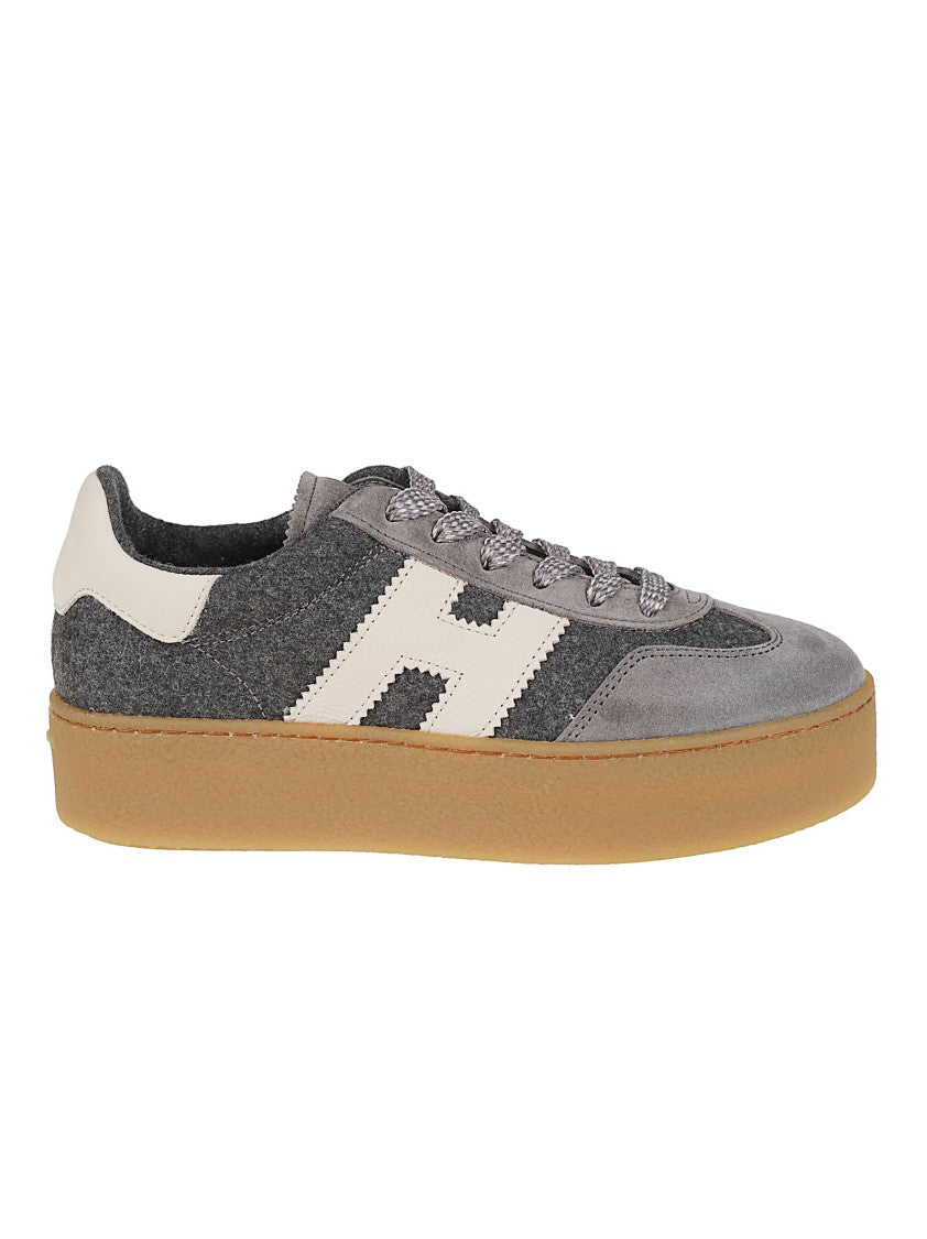 Hogan Cool Grey Suede Calf Leather Sneakers