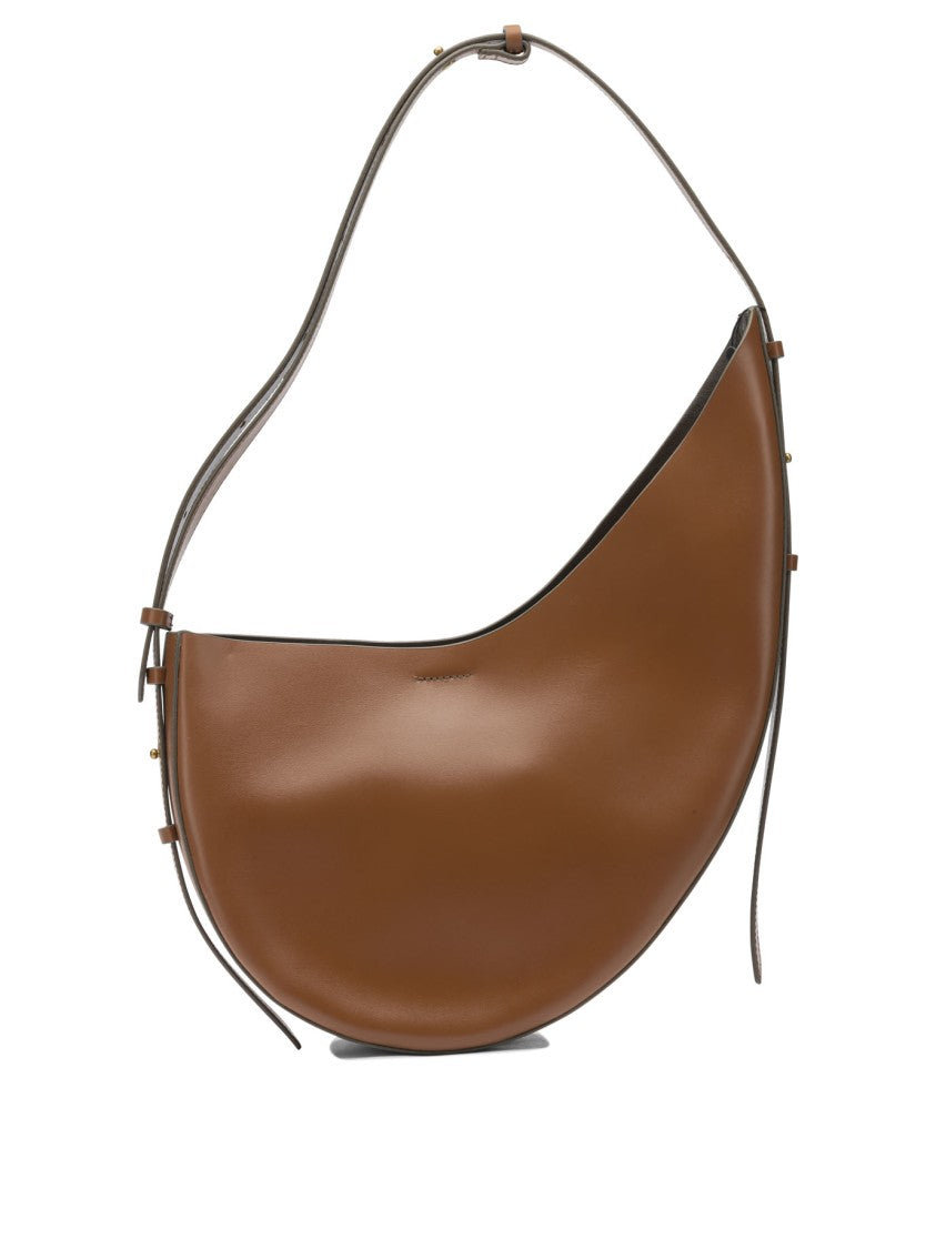 Soeur Crescent-Shaped Leather Shoulder Bag With Adjustable Strap