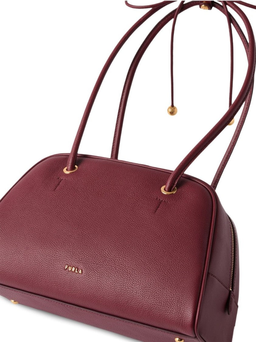 Furla Red Poppy Dome M Structured Handbag