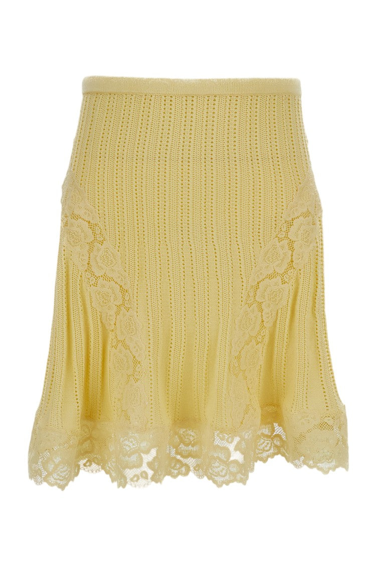 Self-Portrait Pointelle Knit Mini Skirt