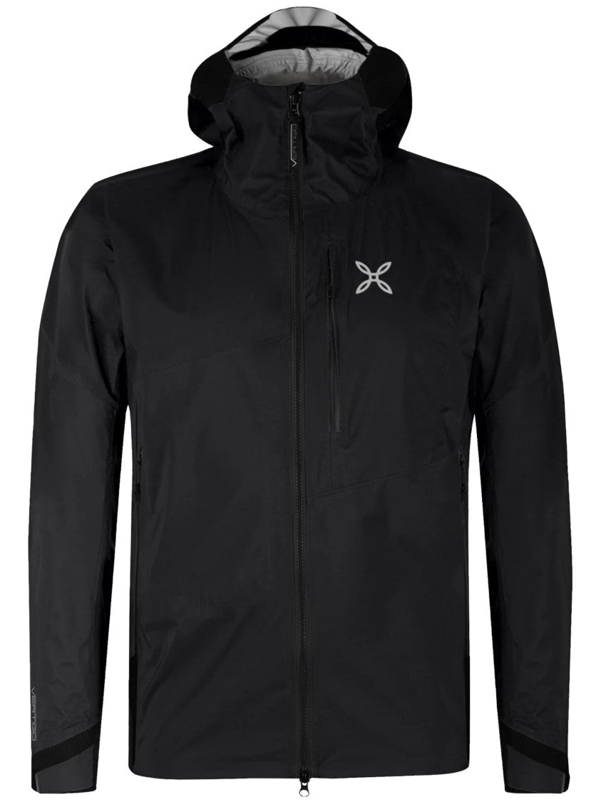 Montura 3-Layer Black Jacket With Adjustable Hood And Minimalist Design