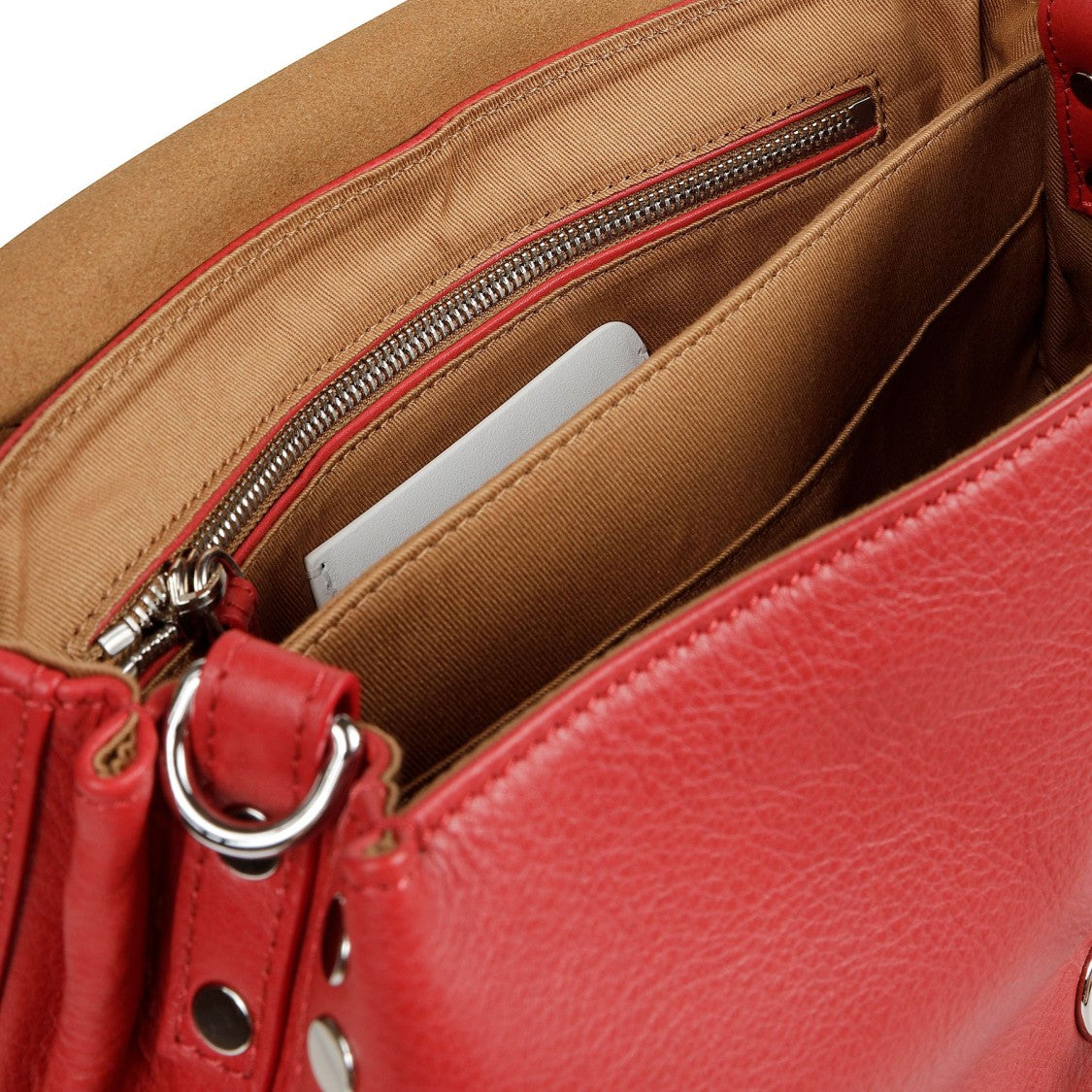 Zanellato Structured Red Leather Shoulder Bag