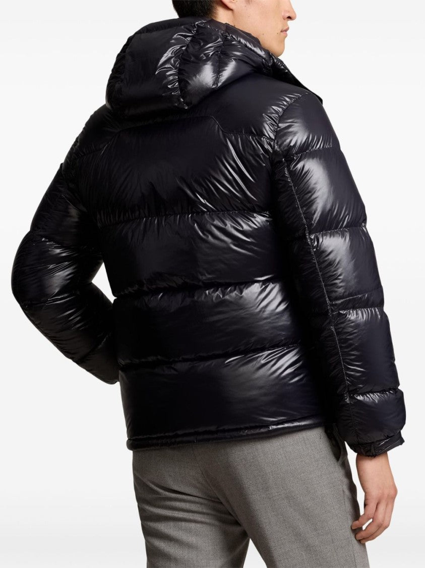 Polo Ralph Lauren Glossy Black Puffer Jacket With High Collar