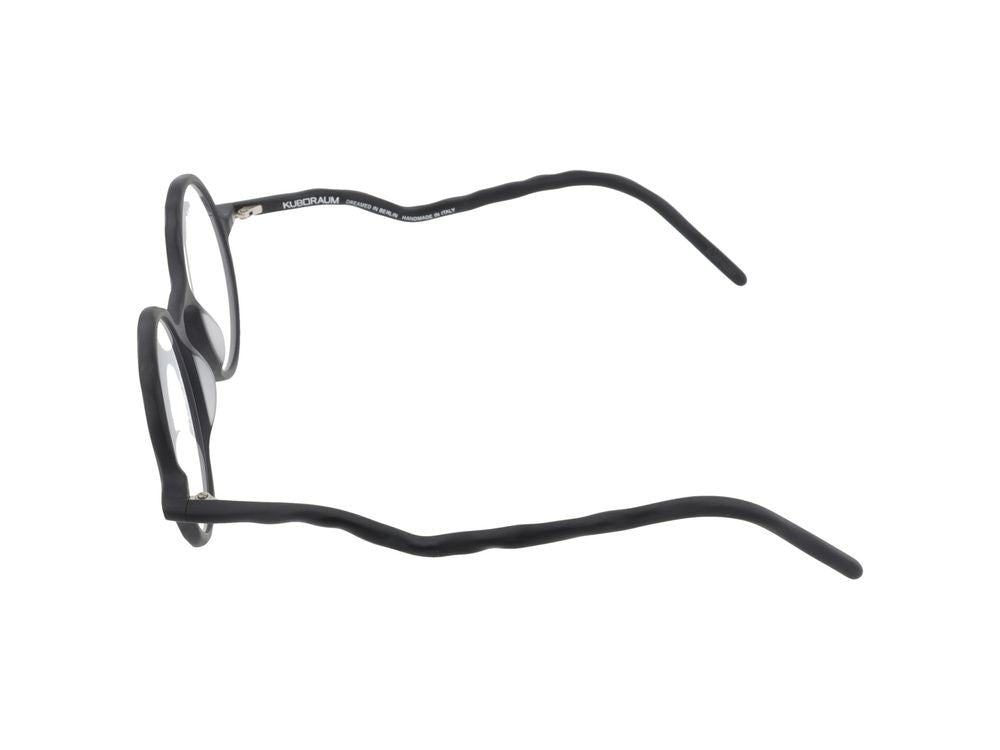 Kuboraum Round Lens Wavy Textured Temple Optical Glasses
