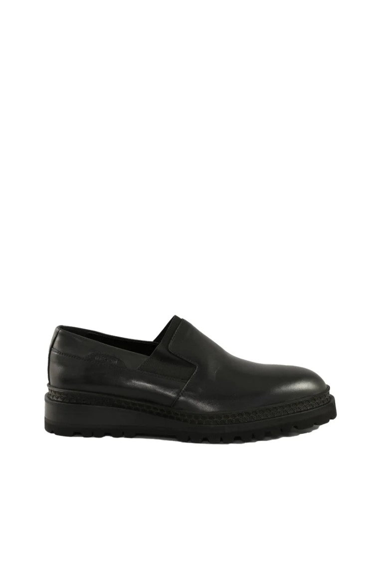 A.Testoni Leather Slip-On Shoes - Black