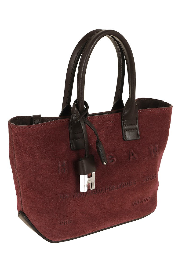 Hogan Address Mini Suede Tote Bag
