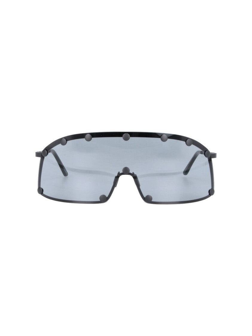 Rick Owens Futuristic Studded Shield Sunglasses
