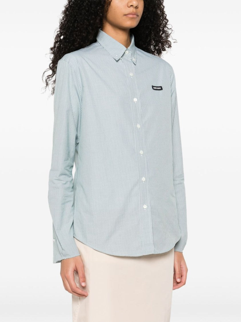 Miu Miu Blue Striped Poplin Classic Collar Shirt