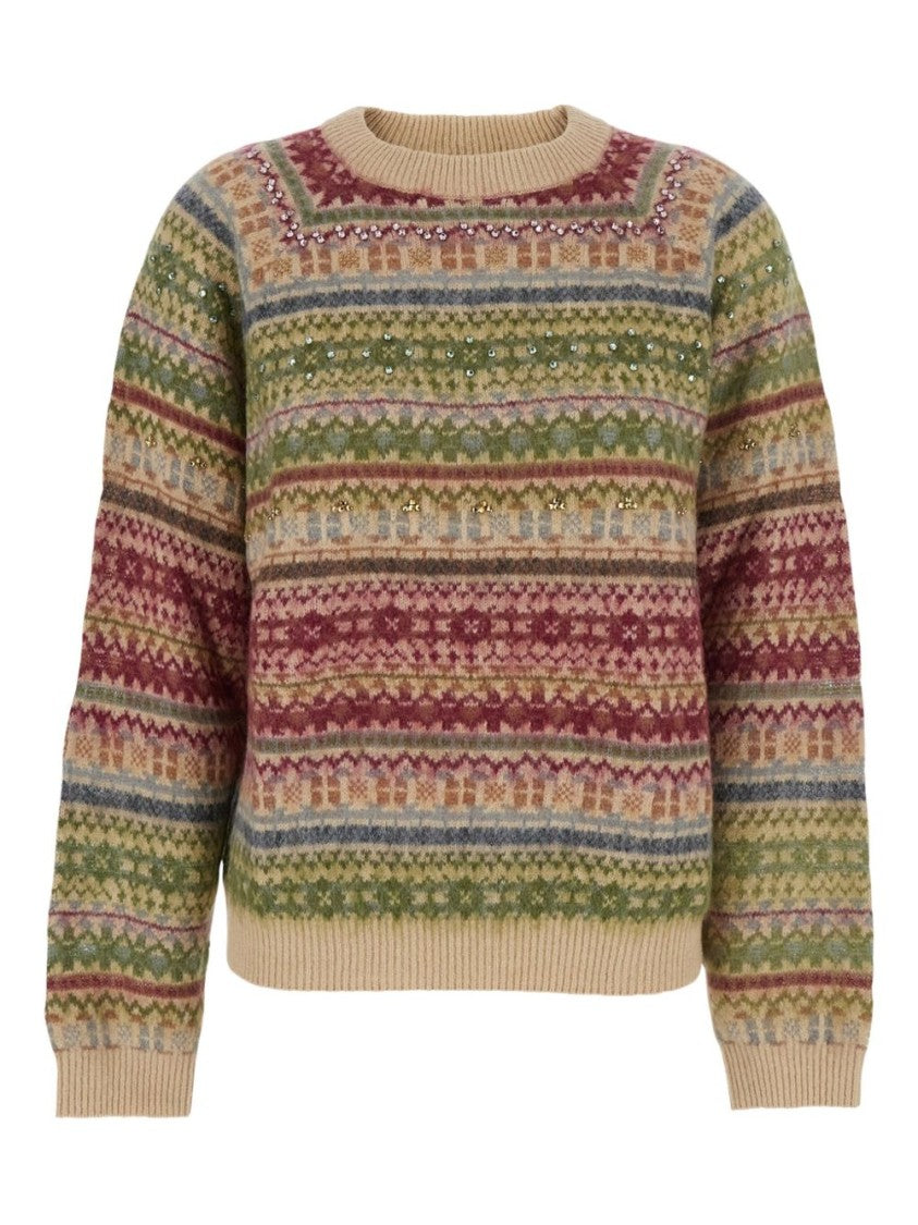 Semi Couture Fair Isle Pattern Wool Blend Sweater