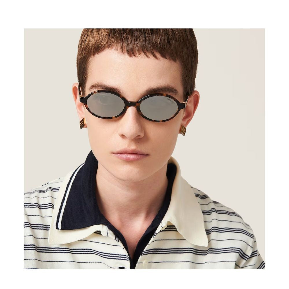 Miu Miu 0Mu 04Zs Miu Miu Oval Tortoiseshell Sunglasses