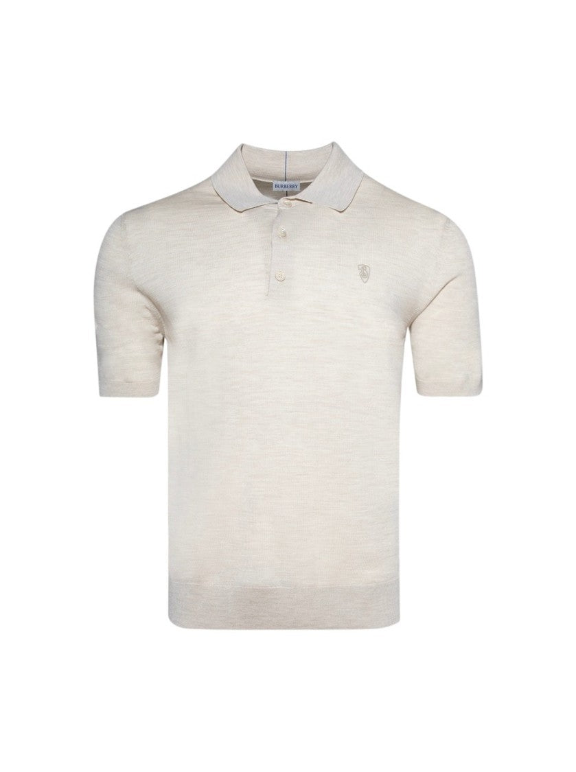 Burberry Wool Polo Shirt Nutmeg