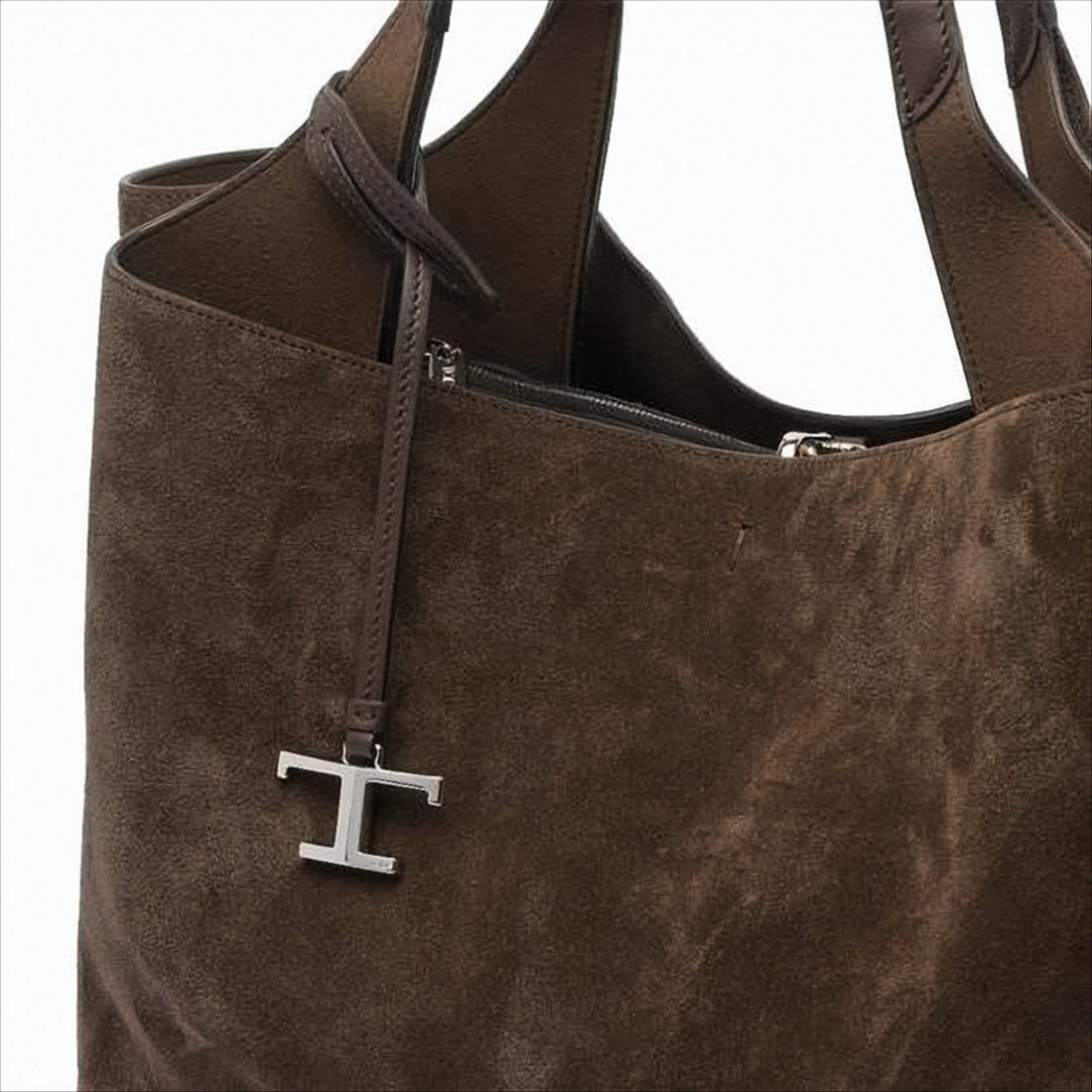 Tod's Suede Calf Leather Shoulder Bag With Metallic Detail