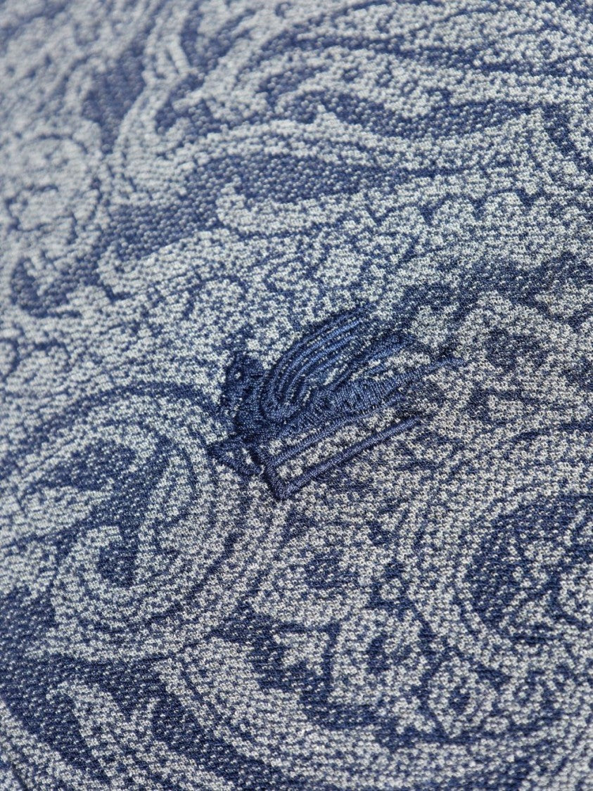 Etro Steel Blue Paisley Pattern Knitwear