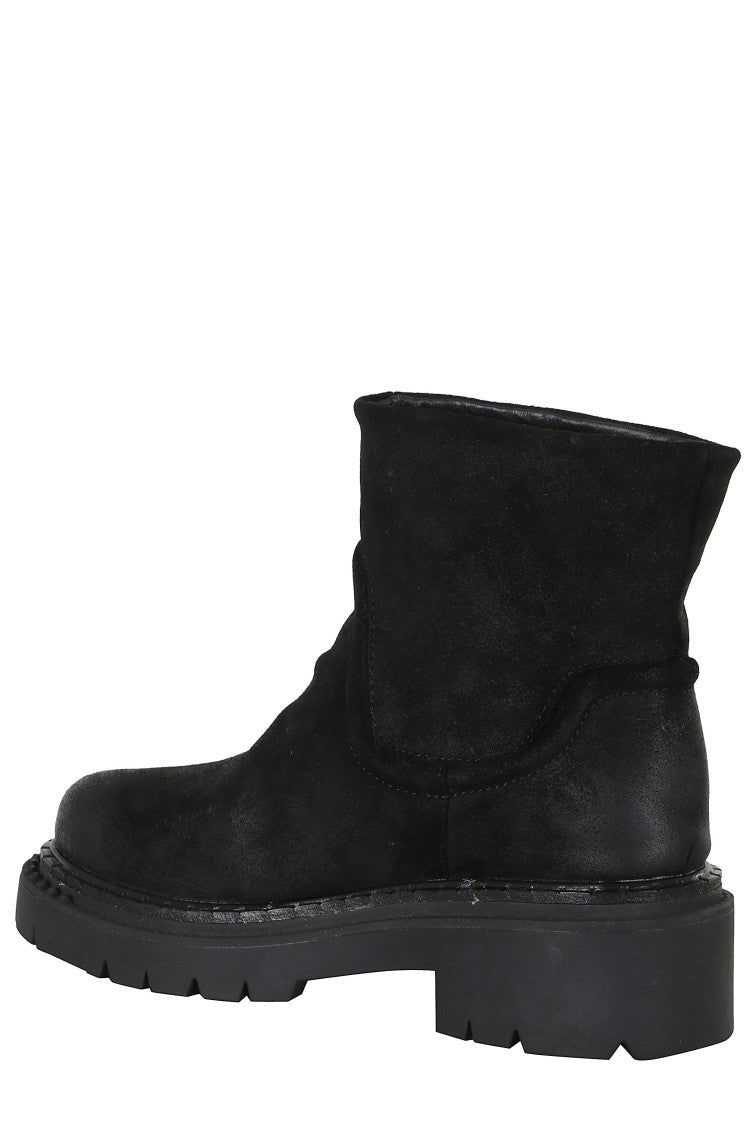 Ash Black Oiled Suede Ankle Boots