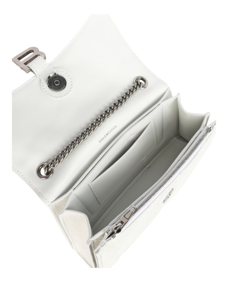 Balenciaga Quilted Calfskin Leather Shoulder Bag With Chain-Link Strap
