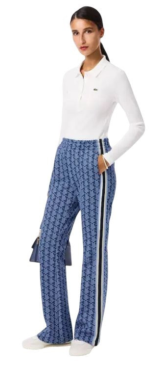 Lacoste Color-Blocked Organic Cotton Flared Pants