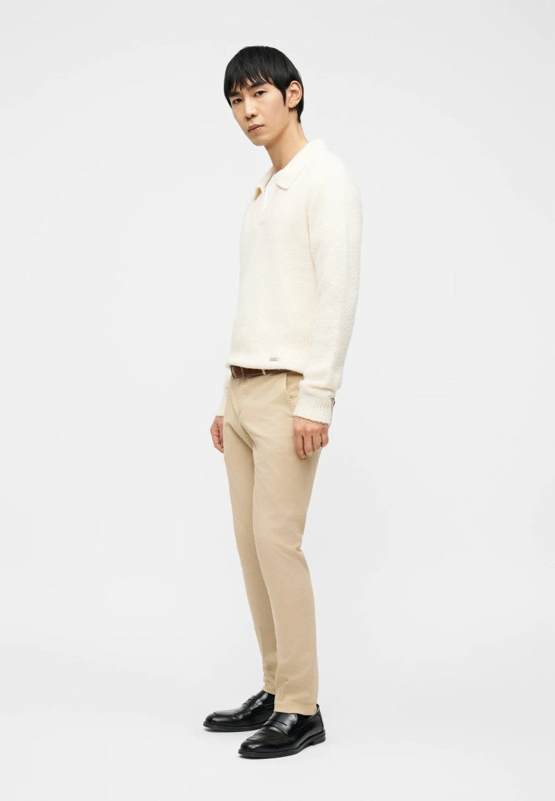 Dondup Neutral Gaubert Slim Fit Cotton Trousers