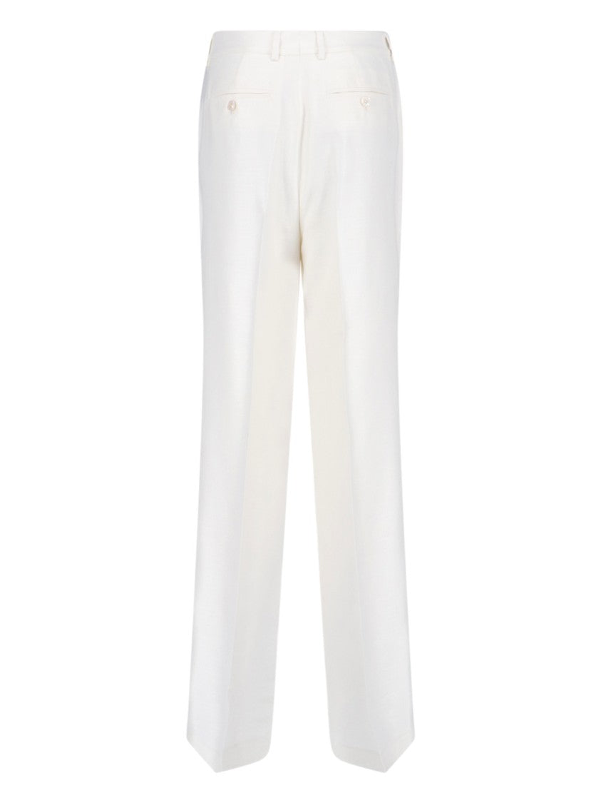 Kiton Straight-Leg Trousers – White
