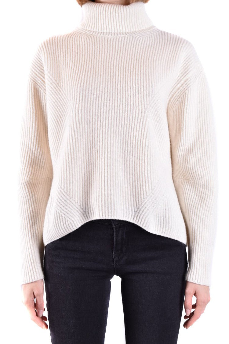 Pinko Ribbed Knit Sweater High Turtleneck Boxy