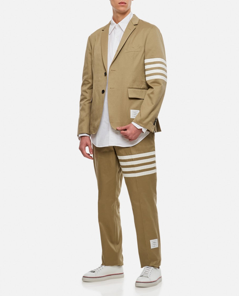 Thom Browne Classic Sport Jacket W/ 4 Bar In Cotton Twill