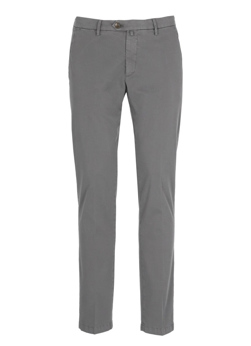 Briglia 1949 Grey Bg04 Cotton Straight-Leg Pants