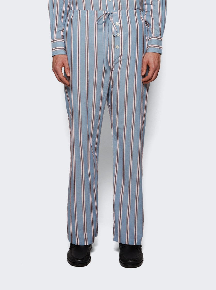 Bode Regatta Stripe Pajama Pants Blue